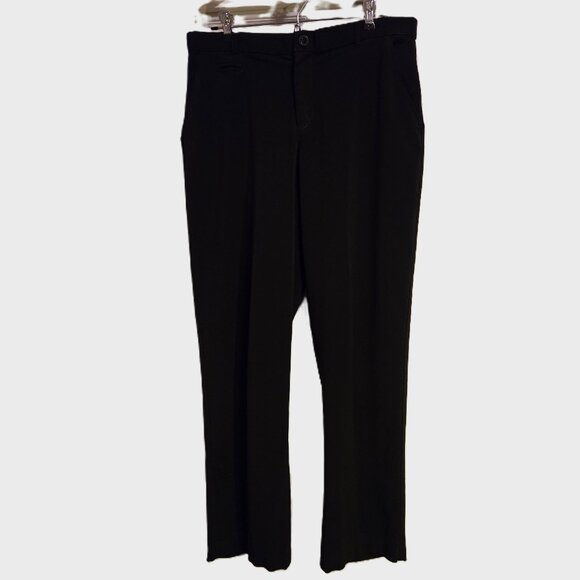 Haggar Black Trouser Slacks Dress Pants Relaxed Fit Straight Leg Women's 12P - Picture 1 of 3